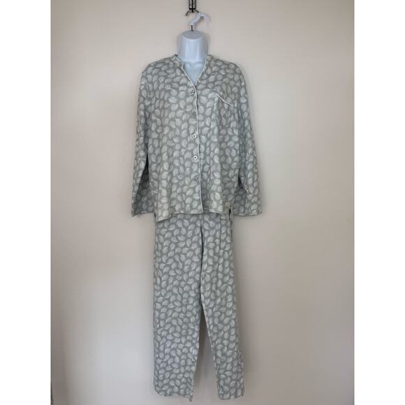 Spa by Charter Club Feather Print Pajama Set 100% Cotton Women’s XL - Picture 1 of 9